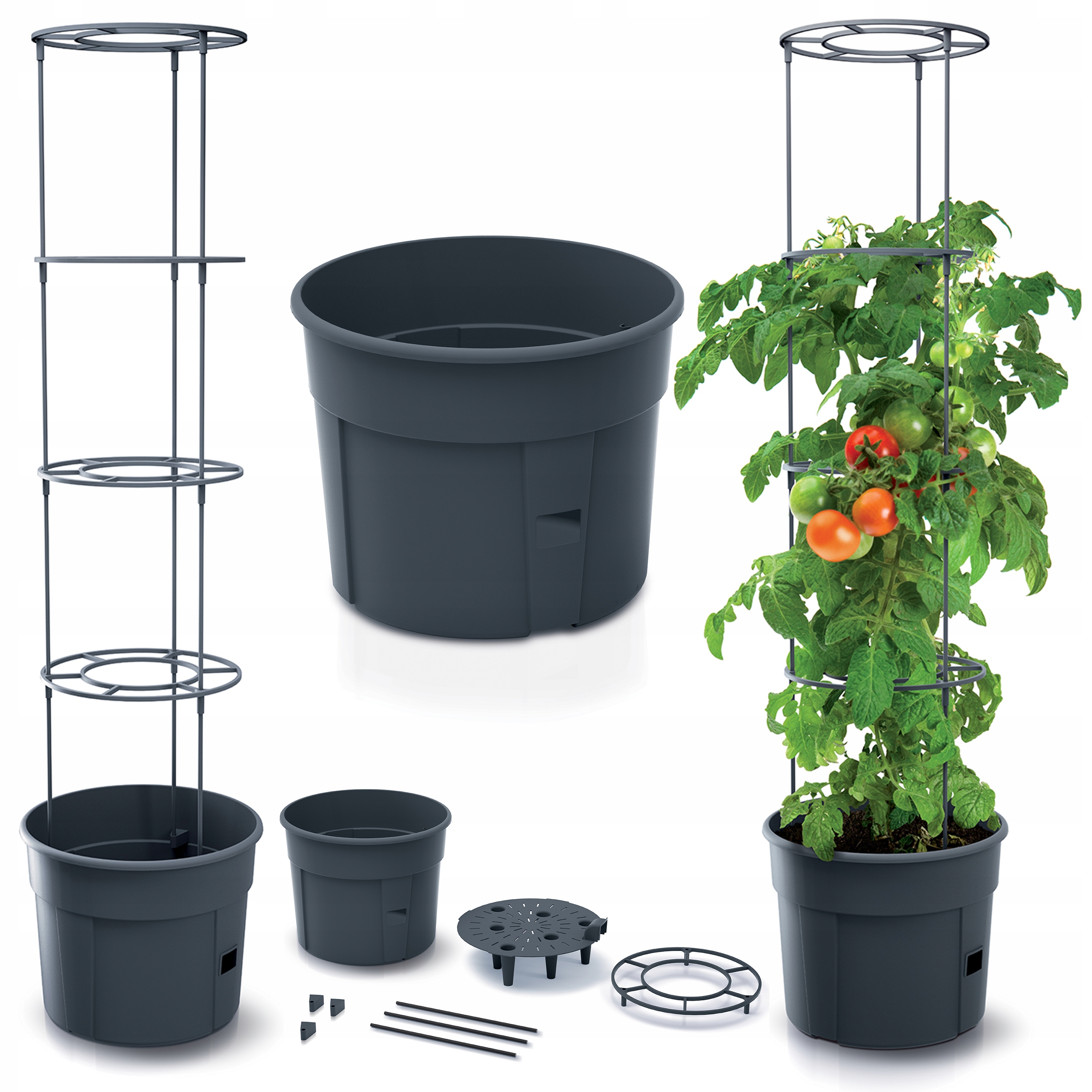 Prosperplast kvetináč 29,5 cm x 29,5 x 115,2 cm priemer 29,5 cm plastový čierny