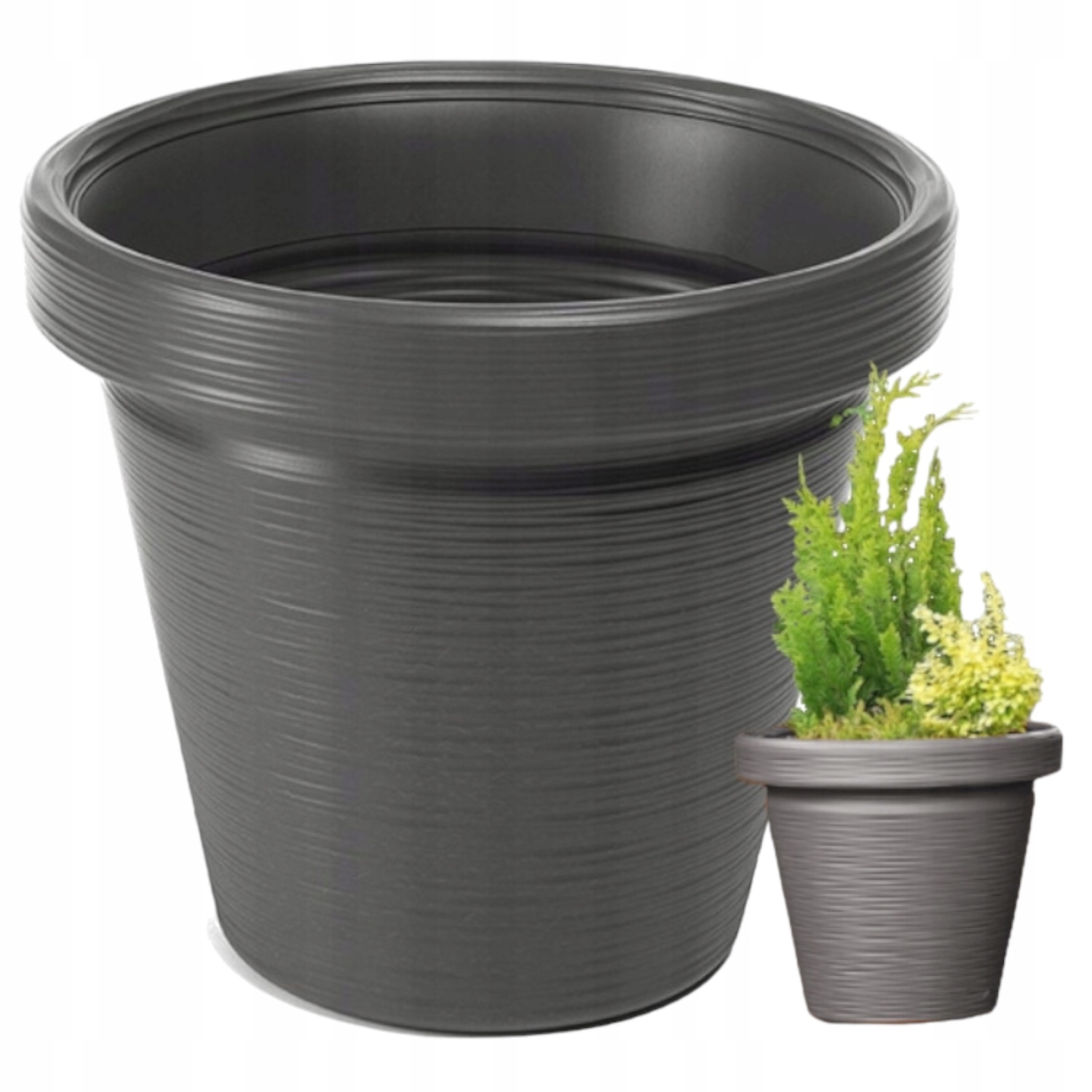 Kvetináč Grando 54 cm x 54 x 48 cm priemer 54 cm plastový odtieň sivej a striebornej