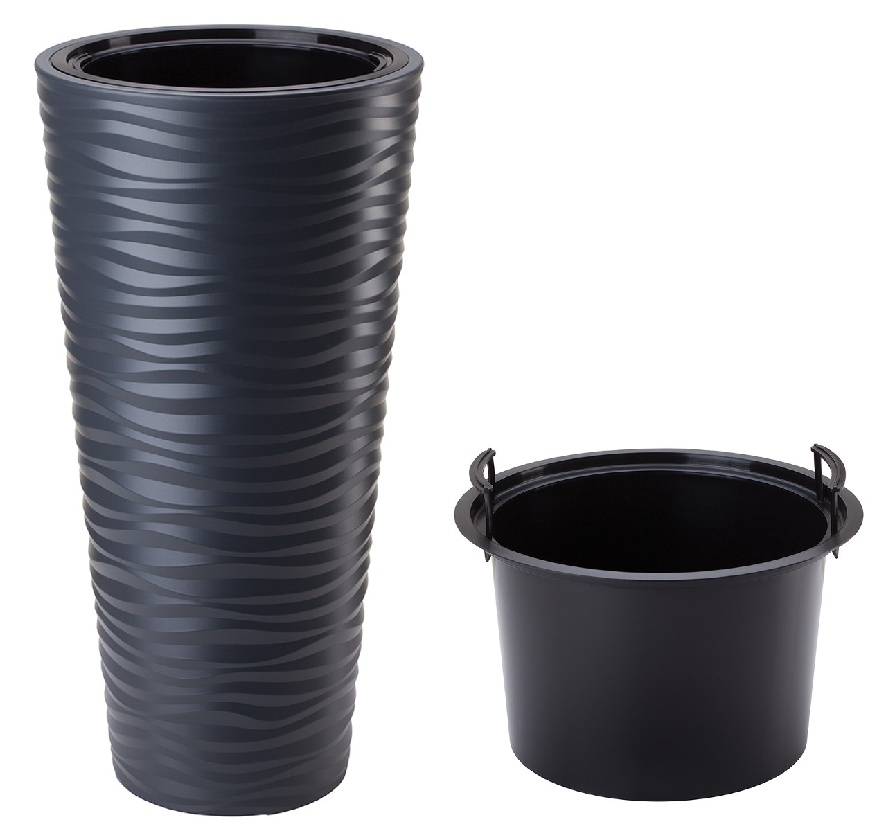 Form-Plastic Sahara Dunes Slim kvetináč, plastový, 39,5 x 79 cm, antracit