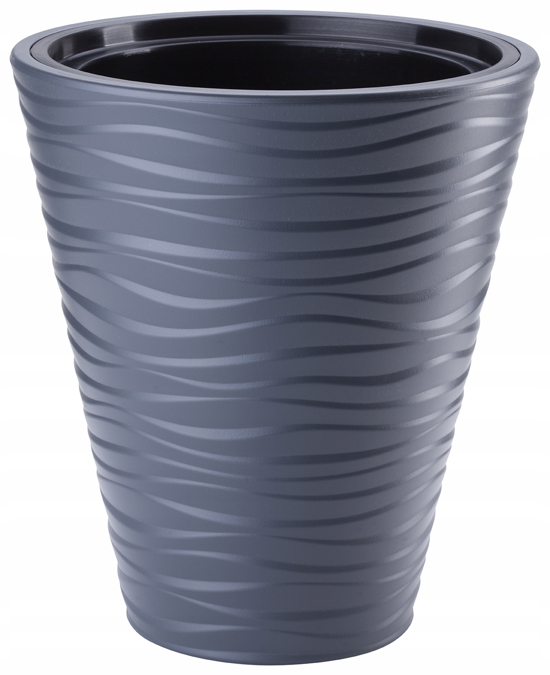 Form-Plastový kvetináč 30 cm x 30 x 33,5 cm priemer 29,5 cm plast odtiene sivej a striebornej