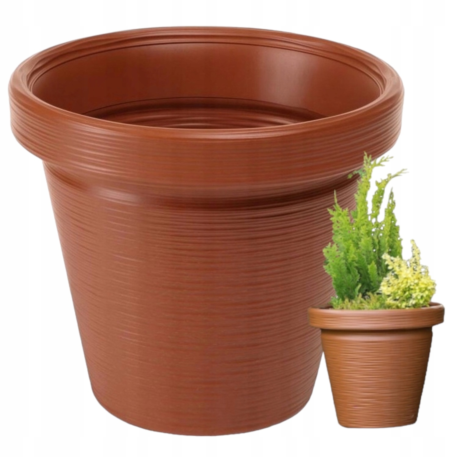 Kvetináč Grando 54 cm x 54 x 48 cm priemer 54 cm plastové odtiene hnedej a béžovej