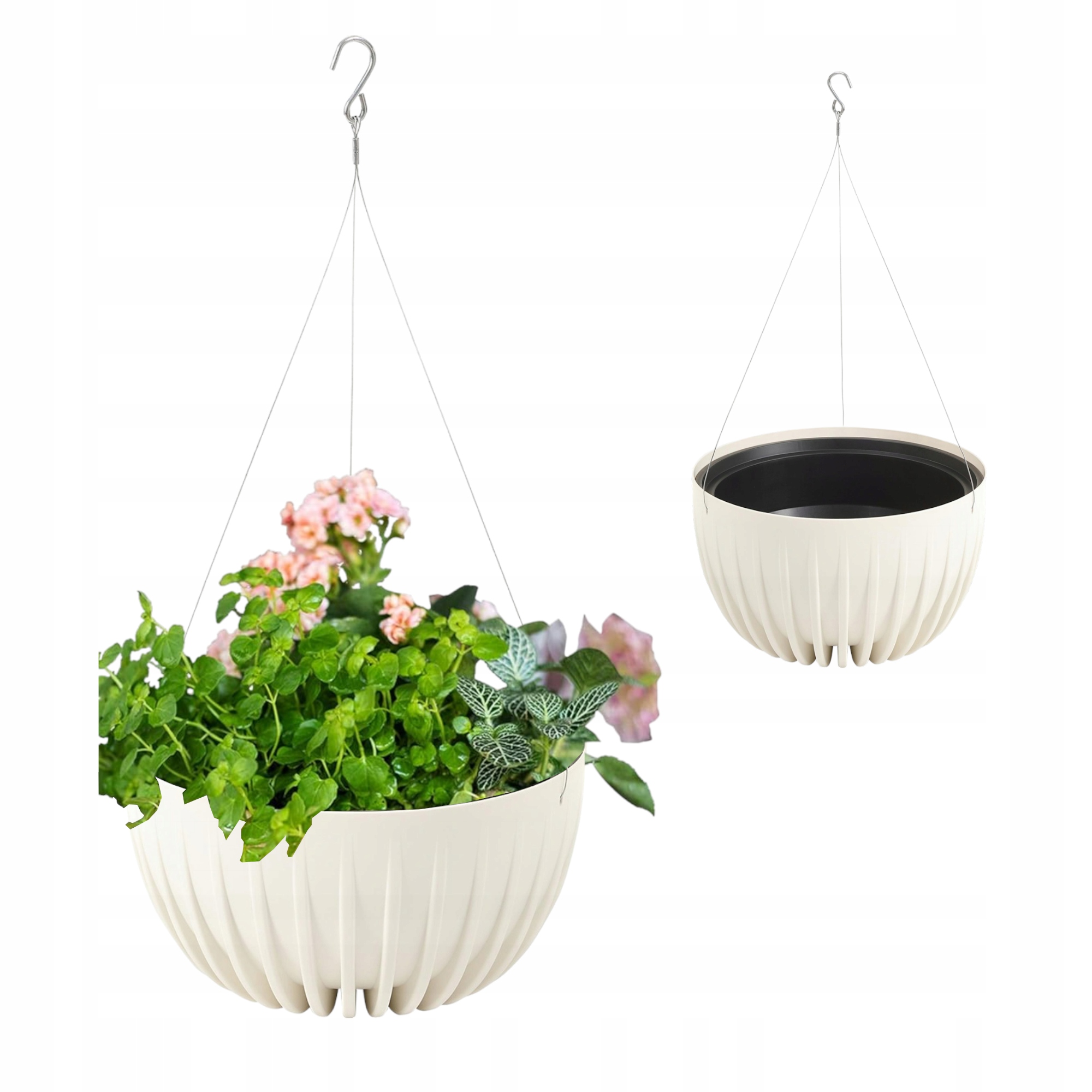 Kvetináč Grando 30 cm x 30 x 14 cm priemer 30 cm plastový krém