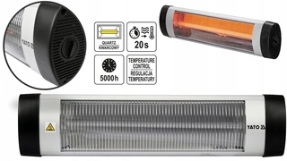 Sálavý ohrievač - Kremeň infračervený žiarič 2000W YATO-99530