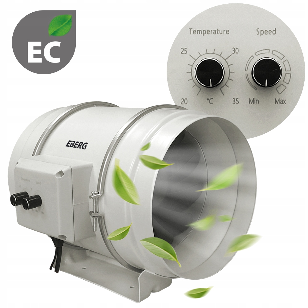 Potrubný ventilátor EBERG EMAX GROW 200 EC 200 mm