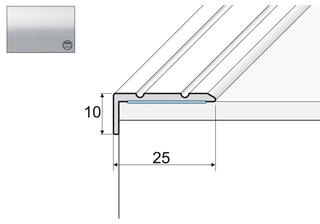 Hliníkový uhol A31, 120 cm strieborný 10x25 mm