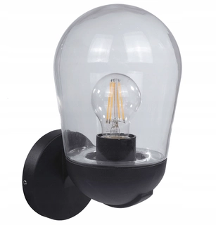 Záhradné nástenné svietidlo - Záhradné nástenné svietidlo SuperLED čierne E27 0 W