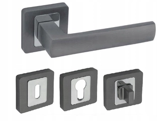 Kľučky na dvere - Eureka Handle Graphit Mat /Chrome + Znaky zasiahnuté !!!