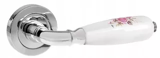 Kľučky na dvere - Floro Handle Chrome s keramikou + grafika