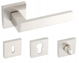 Kľučky na dvere - Qubik Satin Qubik Square + Rosettes vrátane