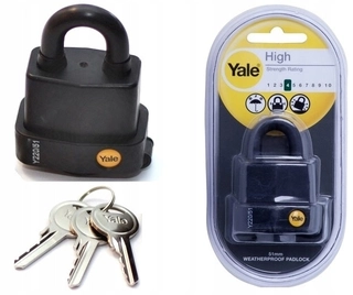 Vodotesný visiaci zámok Assa Abloy Yale oceľ čierny