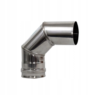 Potrubie, rozvody ku krbu - Nerezová oceľ spúšť 80 mm 90 ° spiroflex