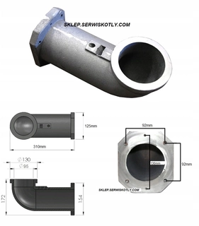 Liatinové koleno pre kotol PPS 15-30KW.