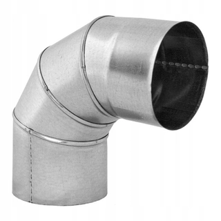 Potrubie, rozvody ku krbu - Koleno pevné 100 mm 90 ° pozinkovaný