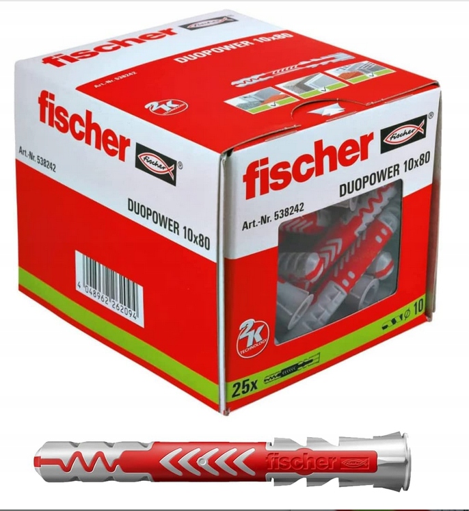 Hmoždinky Fischer 10 x 80 mm 25 ks.