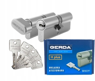 Zámok na dvere -  Sada vložiek Gerda H plus s gombom 30/45+30/45G