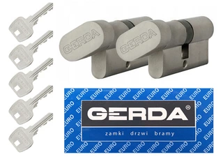 Zámok na dvere -  Sada vložiek Gerda Nikiel s gombíkom 35/45G+35/45G
