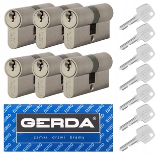 Zámok na dvere -  Sada vložiek Gerda WKE1 System 30/30 6 ks.