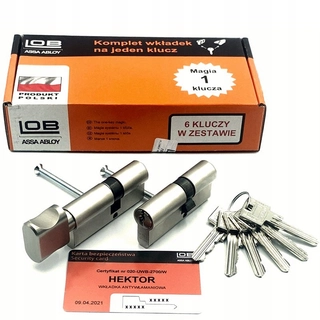 Zámok na dvere - Sada niklových vložiek LOB HEKTOR 40G / 30 + 30/40