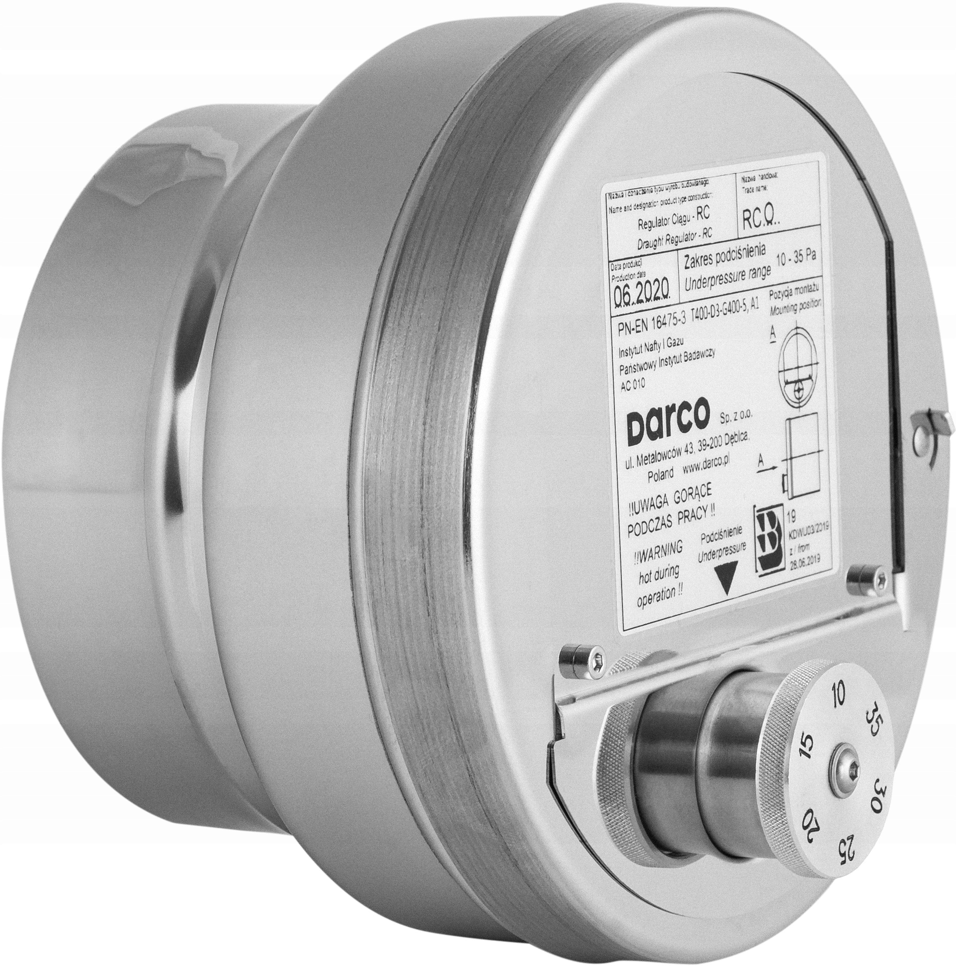 Regulátor komínového ťahu Darco RCO-150/130