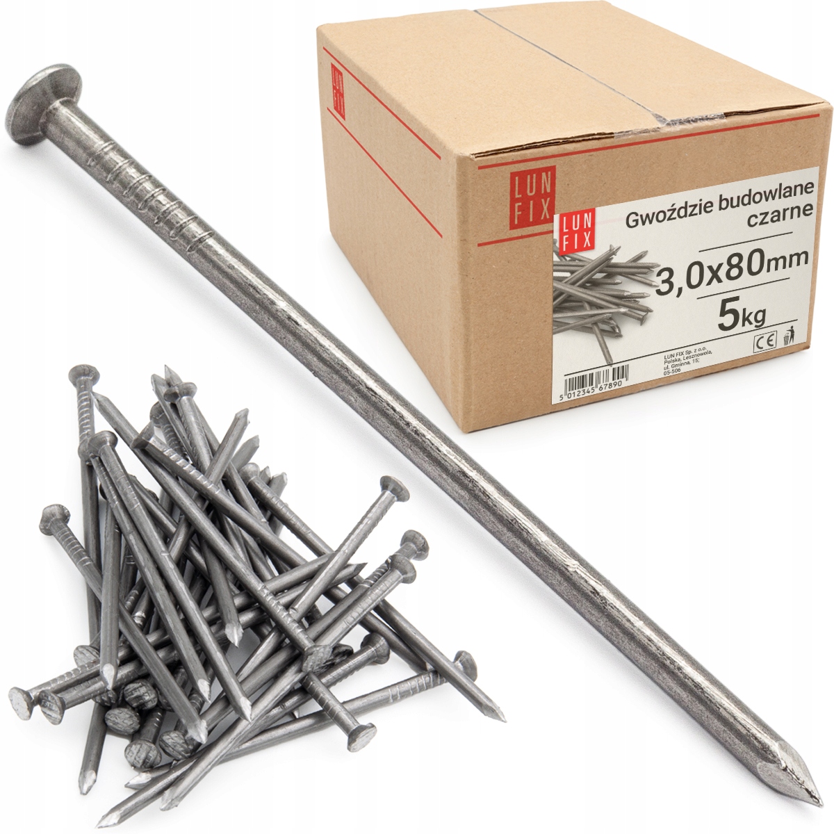 Stavebné klince Lun Fix GBC018K 80x3 mm 5 kg