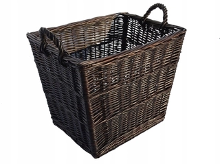 Stojan na drevo - Drevený kôš Basket pre krbové prútené koše
