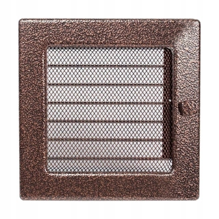 Krbová mriežka - Krbová mriežka čierna medi s 17 x 17 cm s klapkou