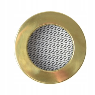 Ventilátor ku krbu, kachliam - Kovová mriežka fi 125 mosadz