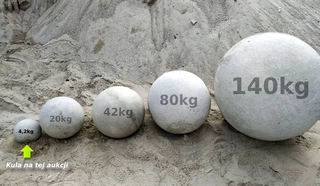Guľa, betónová figúrka, záhradná dekorácia 4,2 kg