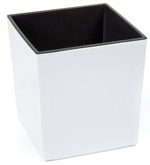Lamelový kvetináč 24,7 cm x 24,7 x 25,6 cm priemer 24,7 cm plastový biely