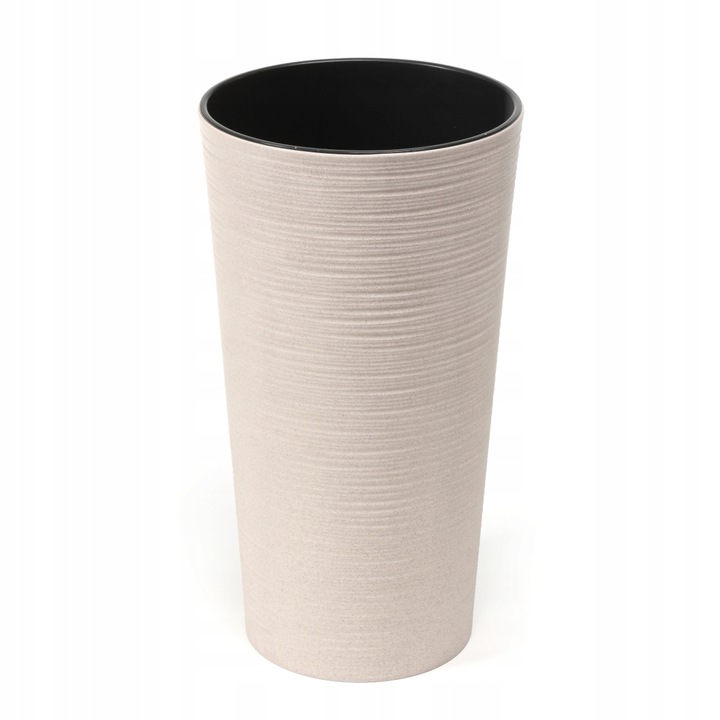 Lamelový kvetináč 36 cm x 19 x 36 cm priemer 19 cm plastový biely