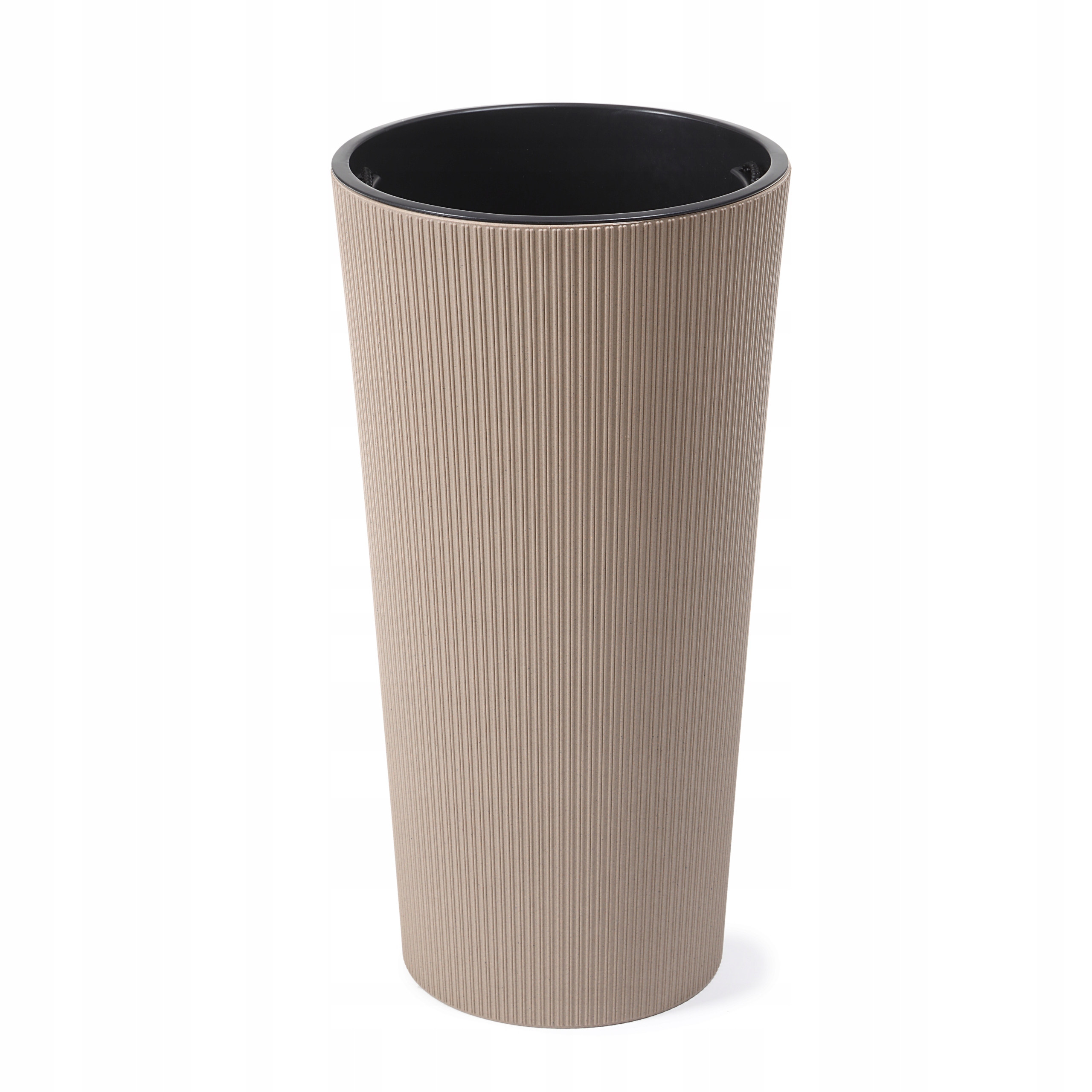 Lamelový kvetináč 57 cm x 30 x 57 cm priemer 30 cm plastový odtieň hnedej a béžovej