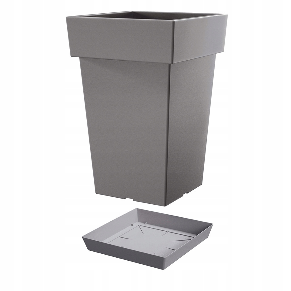 Kvetináč Prosperplast 43,9 cm x 28,9 x 43,9 cm plastový odtieň sivej a striebornej
