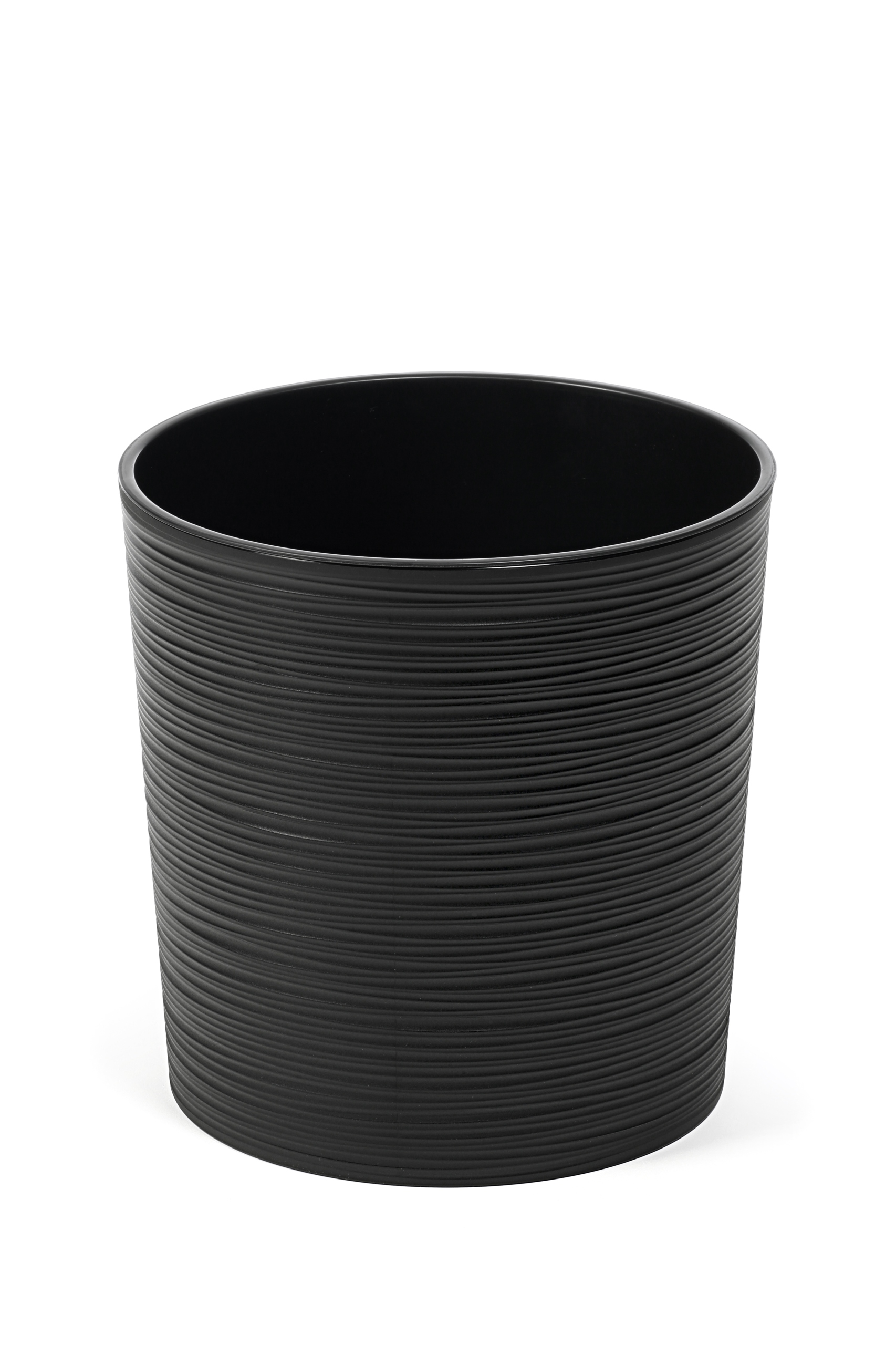 Lamelový kvetináč 25 cm x 25 x 25 cm priemer 25 cm plastový čierny