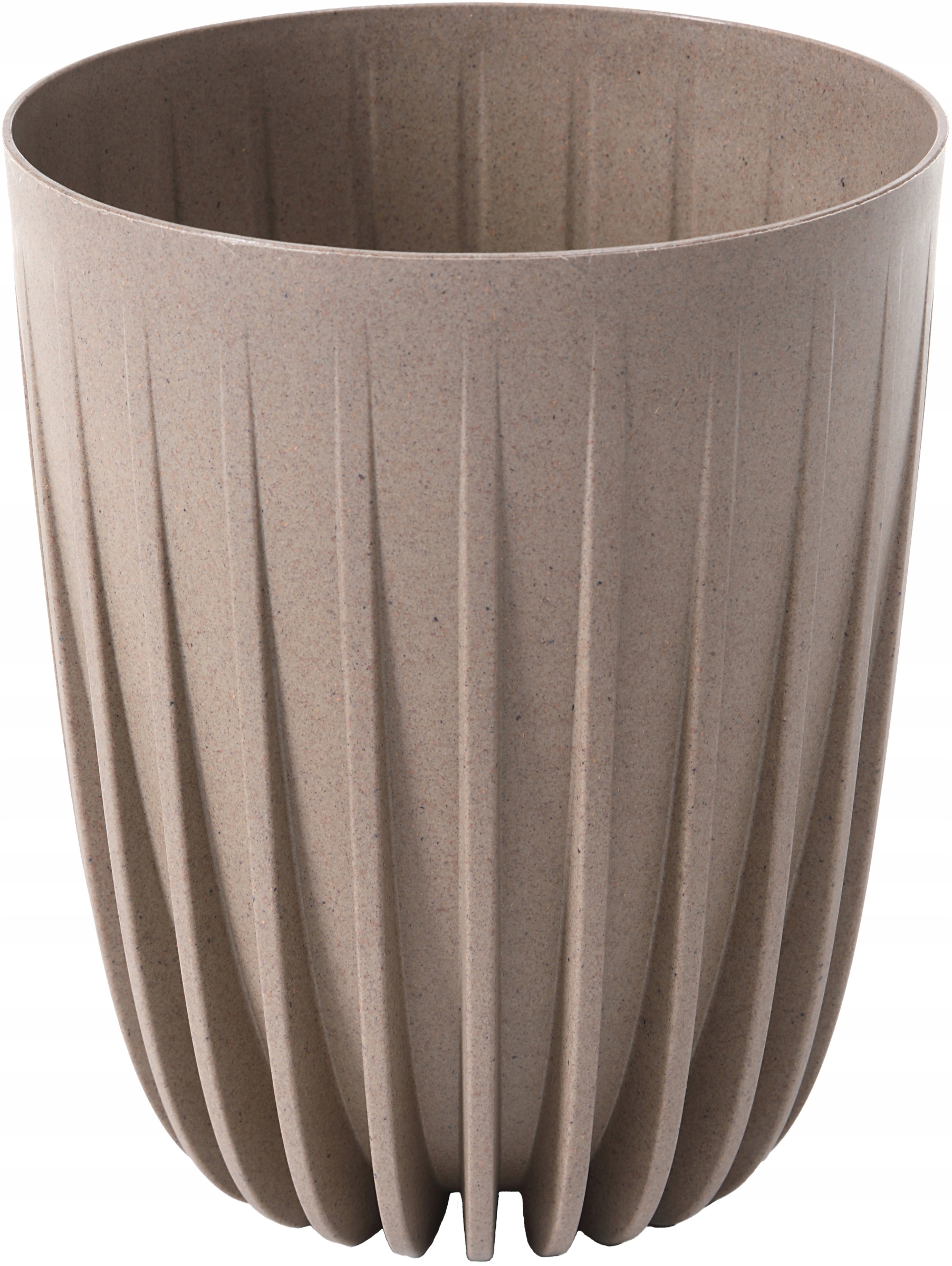 Lamelový kvetináč 30 cm x 30 x 35,6 cm priemer 30 cm plastové odtiene hnedej a béžovej