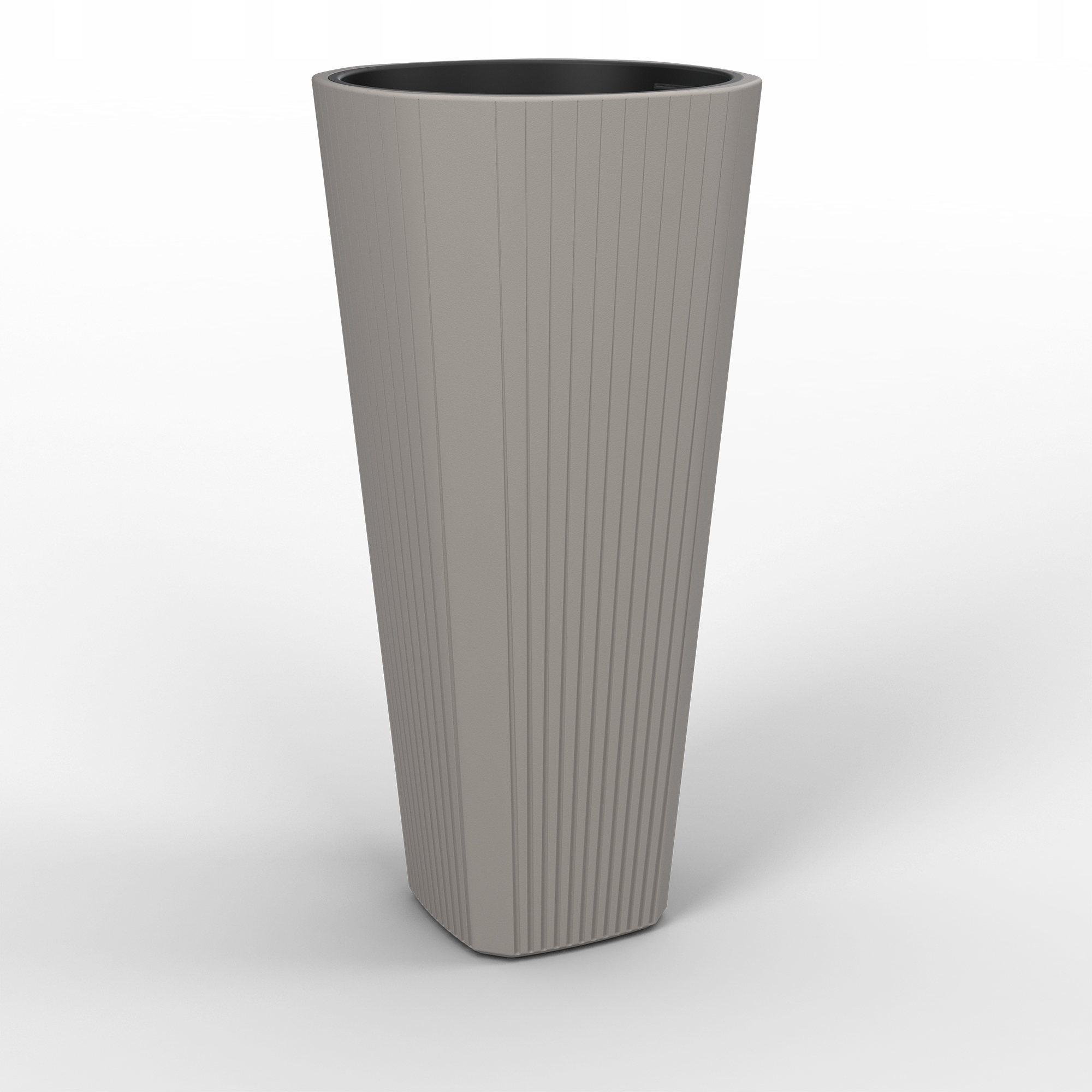 Lamelový kvetináč 81 cm x 39 x 81 cm priemer 39 cm plastové odtiene hnedej a béžovej