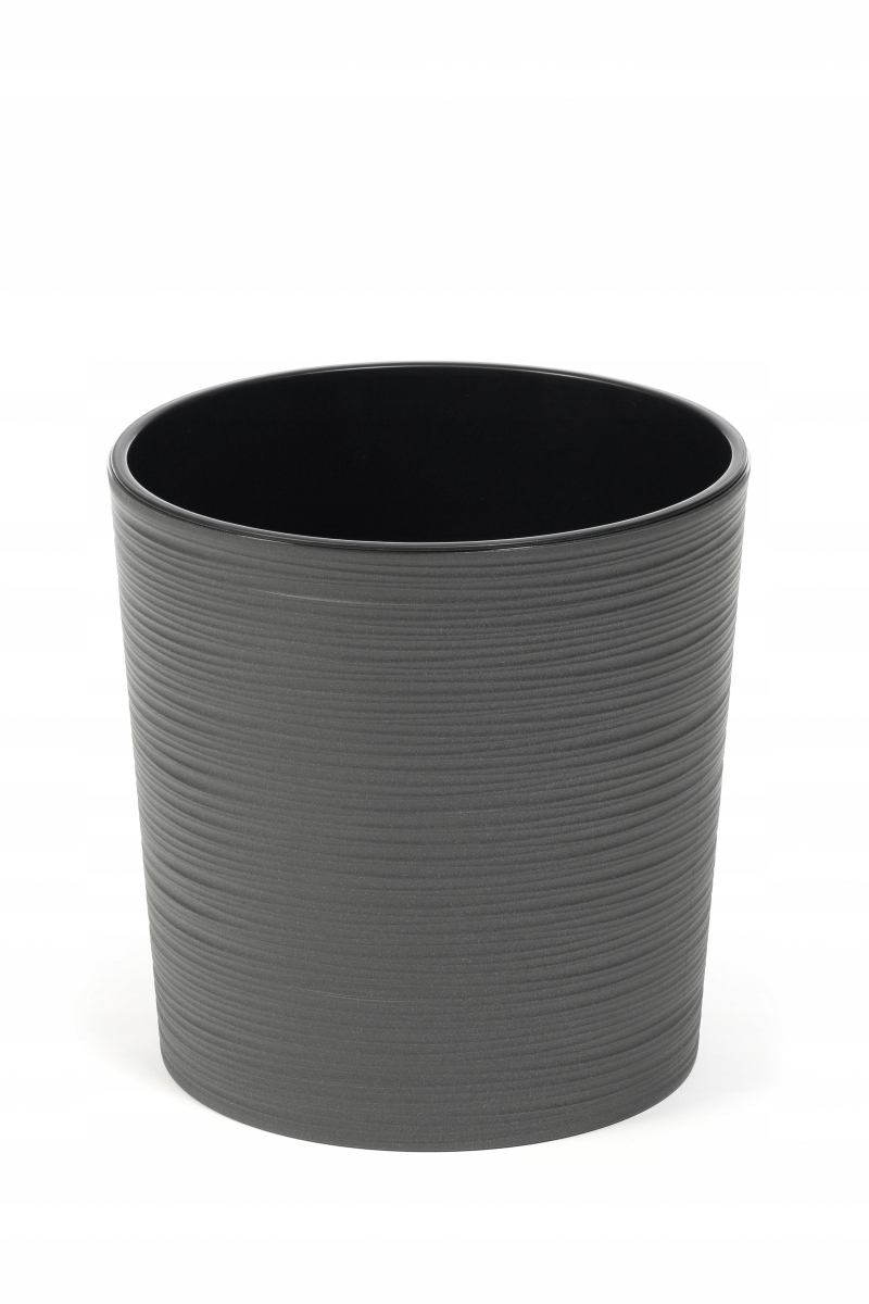 Lamelový kvetináč 25 cm x 25 x 25,5 cm priemer 25 cm plast odtiene sivej a striebornej