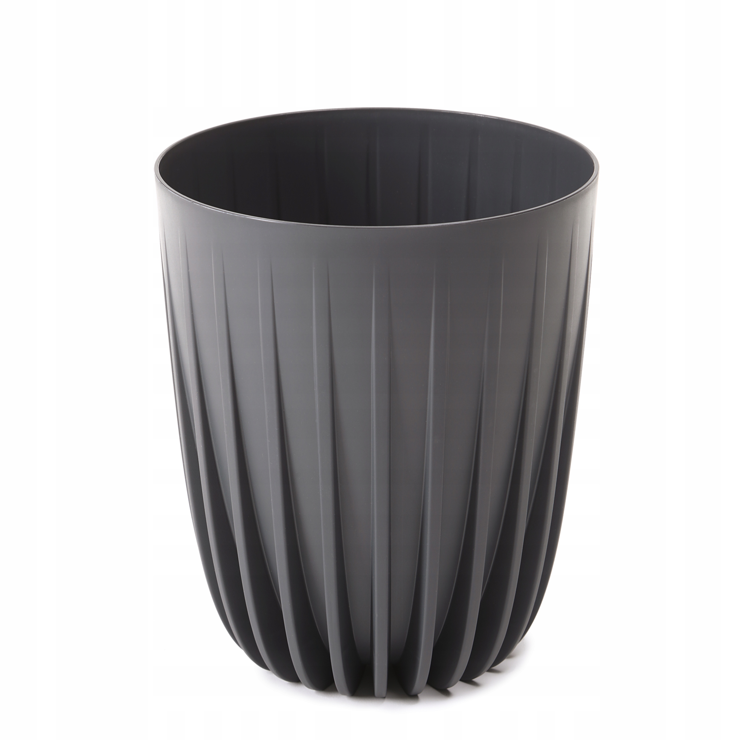 Lamelový kvetináč 25 cm x 25 x 29,7 cm priemer 25 cm plast odtiene sivej a striebornej