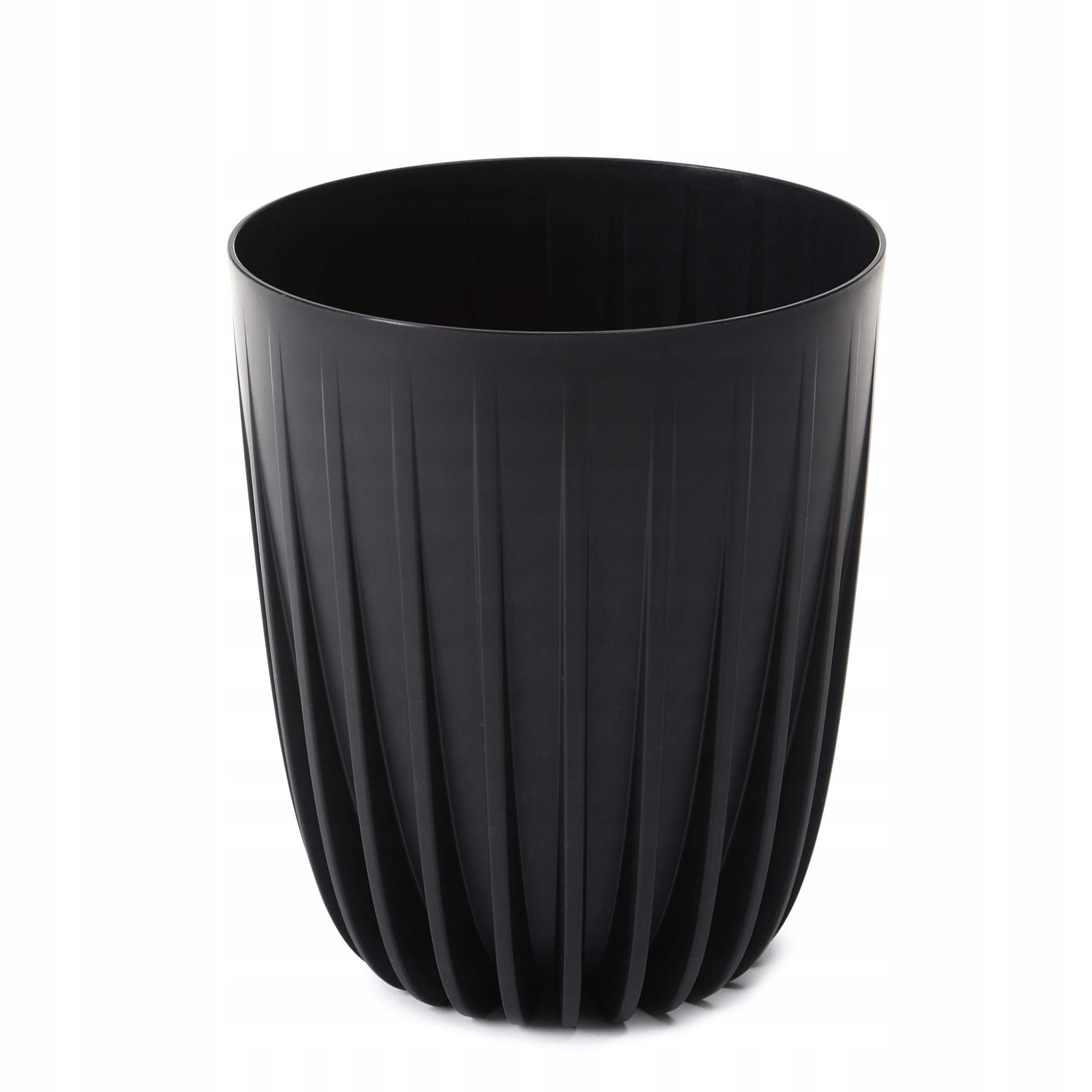 Lamelový kvetináč 30 cm x 30 x 35,6 cm priemer 30 cm plastový čierny