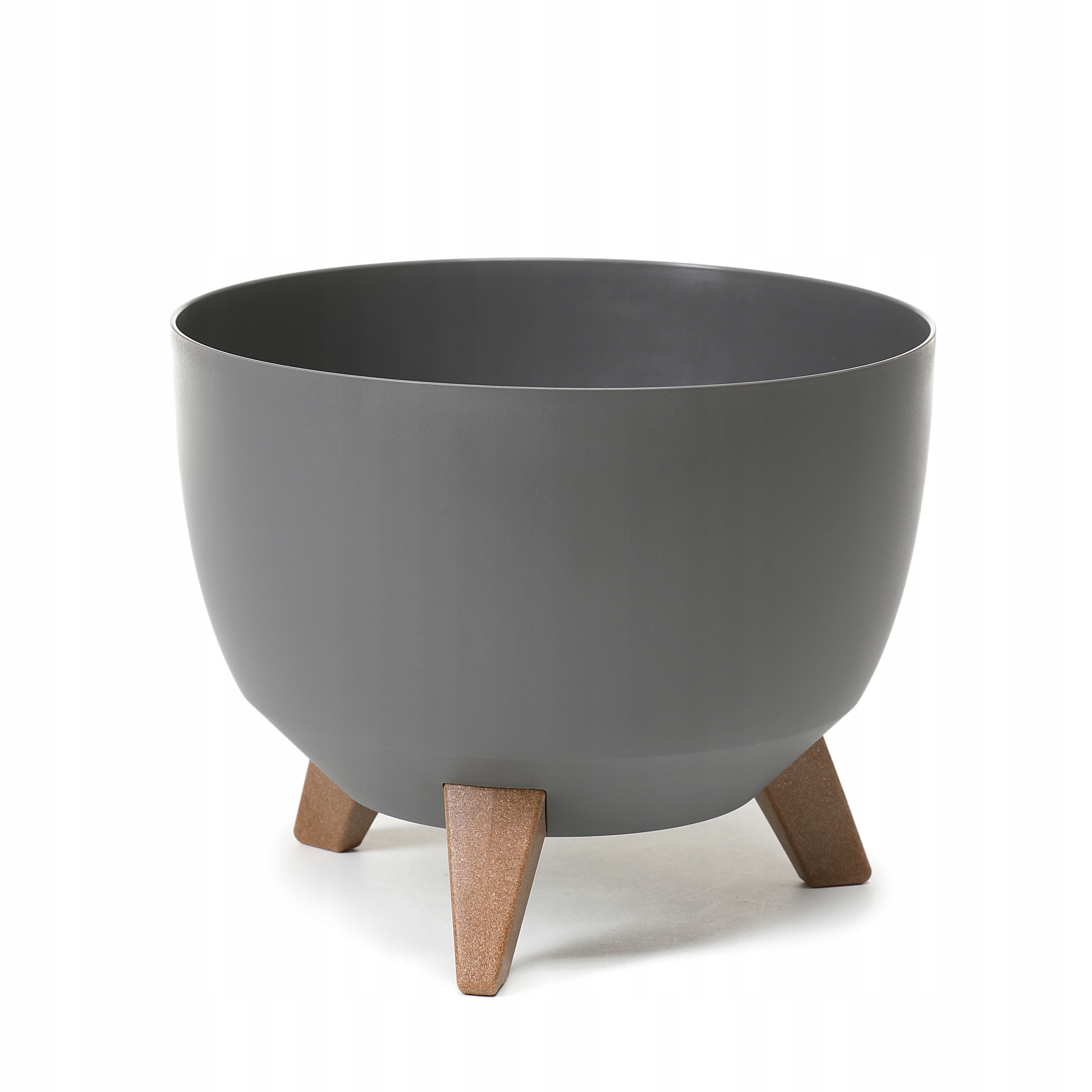 Lamelový kvetináč 29 cm x 29 x 23 cm priemer 29 cm plastový odtieň sivej a striebornej