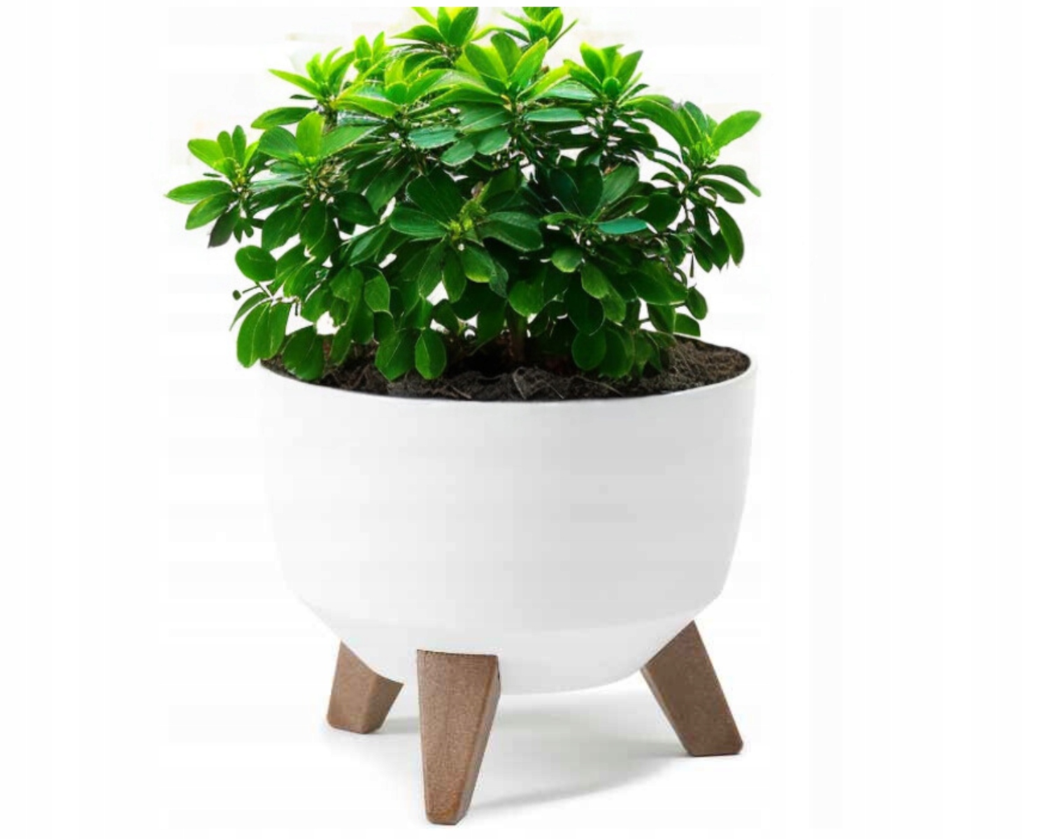 Lamelový kvetináč 33 cm x 33 x 23,5 cm priemer 33 cm plastový biely