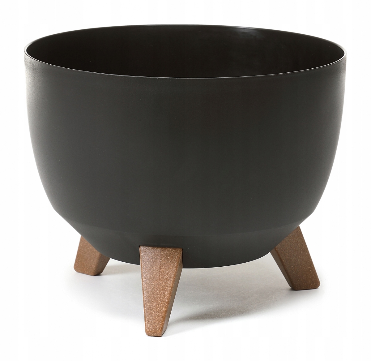 Lamelový kvetináč 29 cm x 29 x 23 cm priemer 29 cm plastový čierny