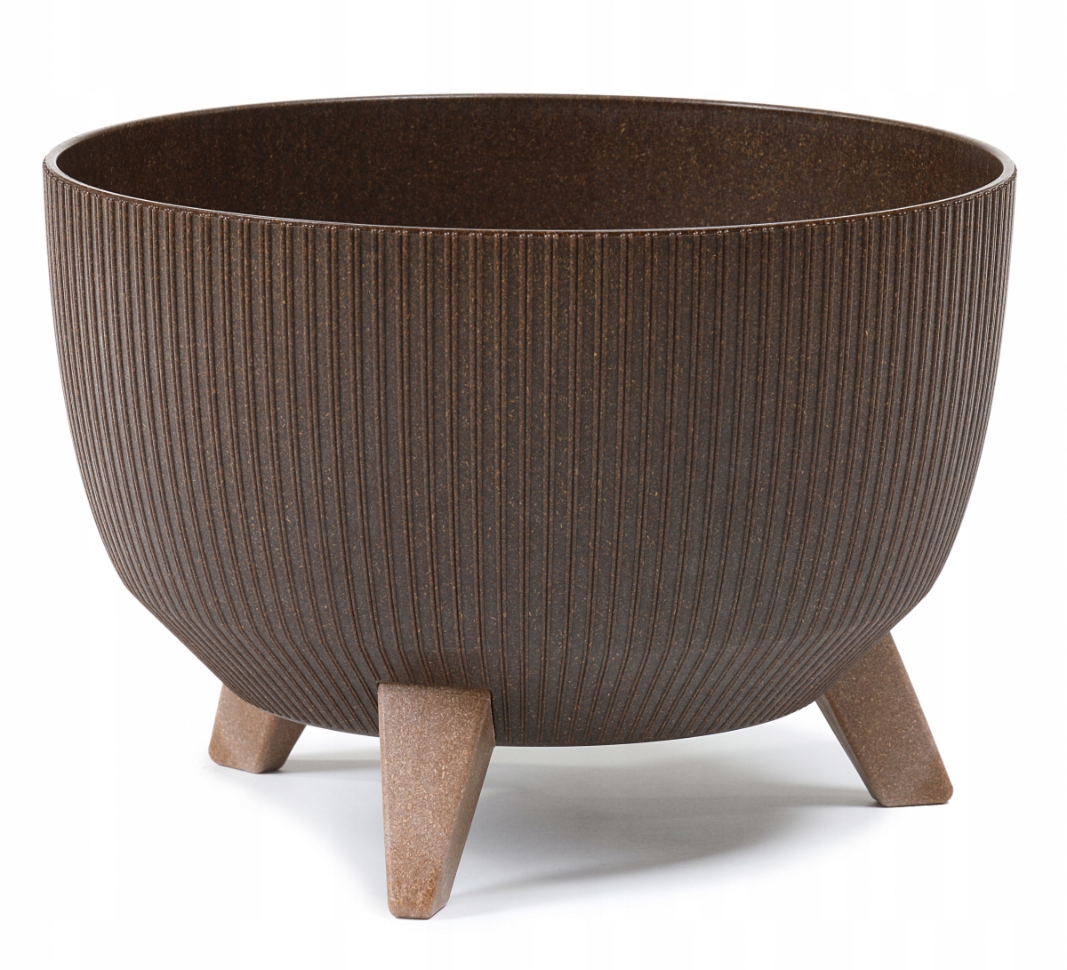 Lamelový kvetináč 33 cm x 33 x 18,5 cm priemer 33,2 cm plastové odtiene hnedej a béžovej