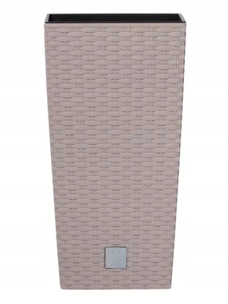 Kvetináč Prosperplast Rato Square, plastový, 26,5 x 50 cm, moka