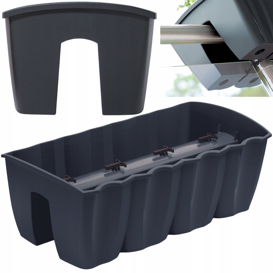 Kvetináč Prosperplast 58 cm x 27,8 x 20 cm, grafitový plast