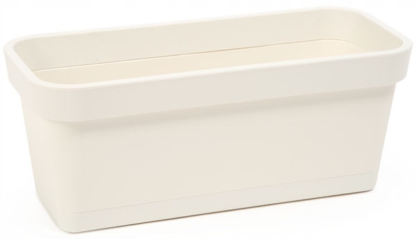 Lamelový kvetináč 60 cm x 17 x 16 cm, plast krémový