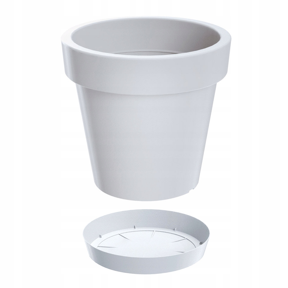 Kvetináč Prosperplast 34,5 cm x 34,5 x 31,1 cm priemer 34,5 cm plastový biely