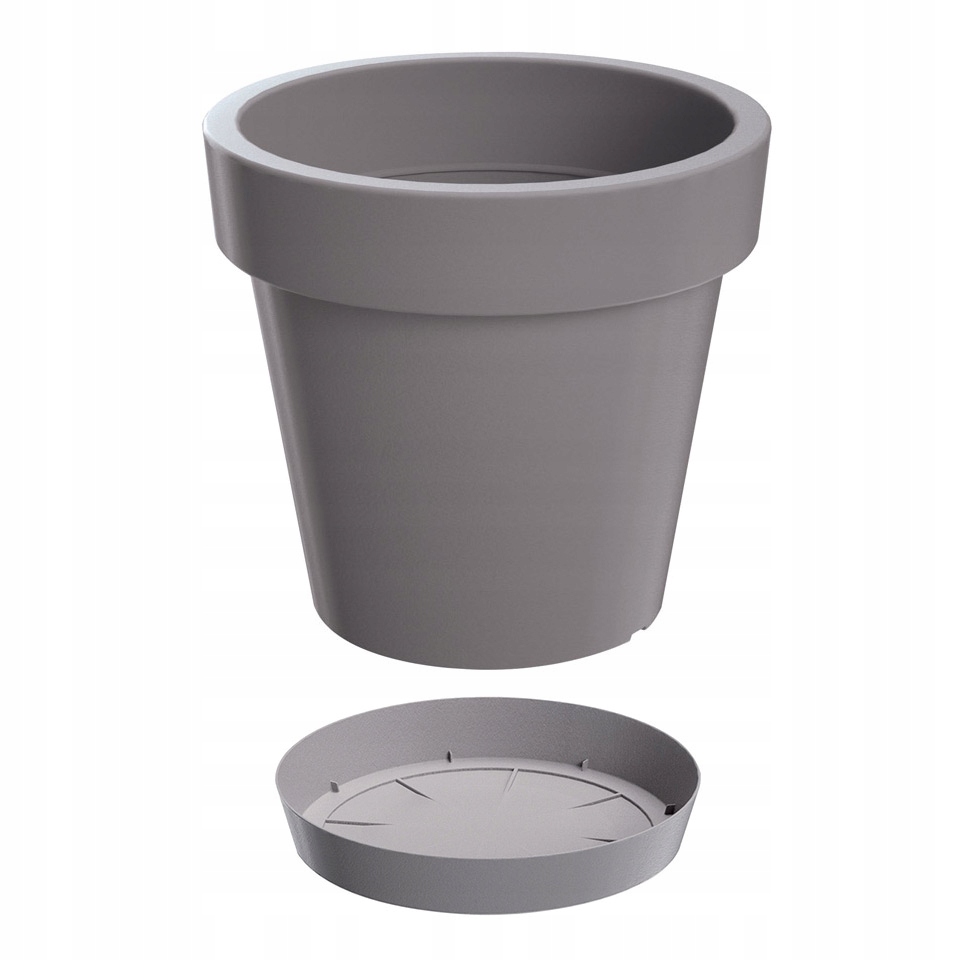 Kvetináč Pafen 34,5 cm x 34,5 x 31,1 cm priemer 34,5 cm plast odtiene sivej a striebornej