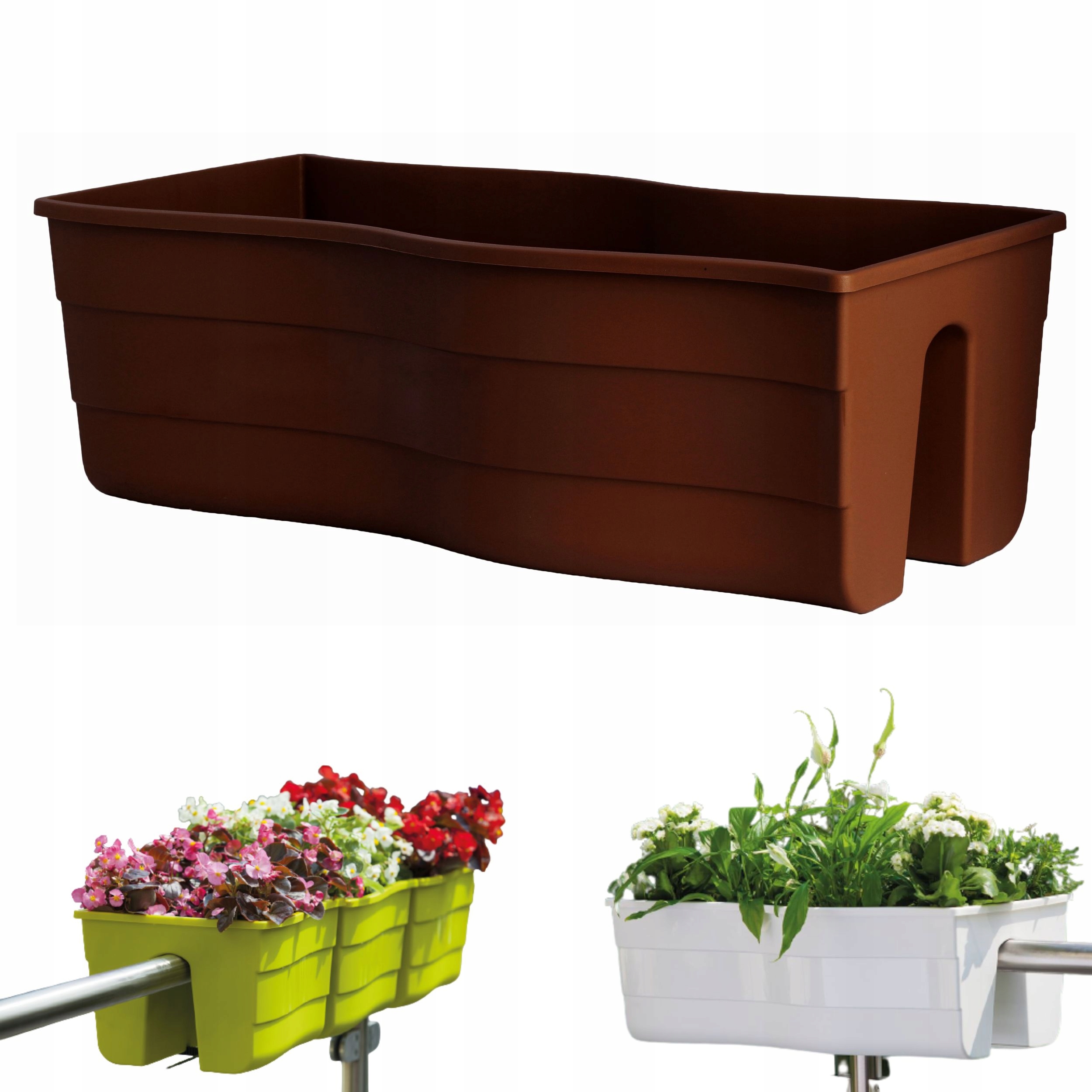 Form-Plastový kvetináč 58,5 cm x 29 x 20 cm, plast, odtiene zelenej
