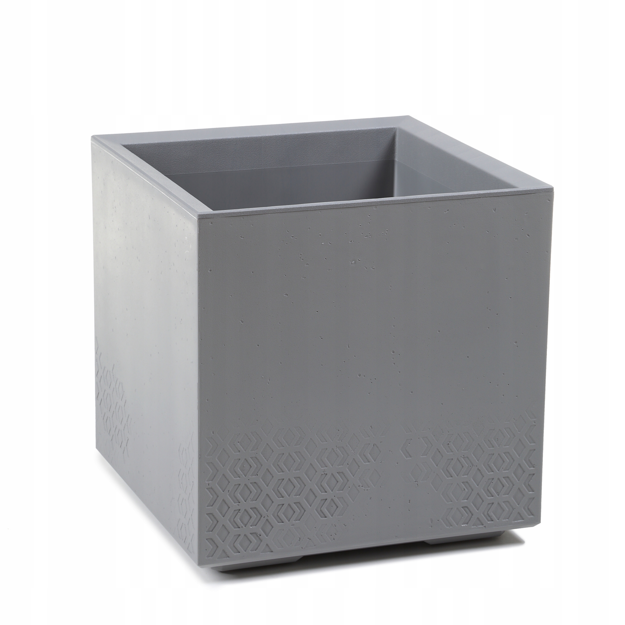 Lamelový kvetináč 39 cm x 39 x 39,4 cm priemer 39 cm plast odtiene sivej a striebornej