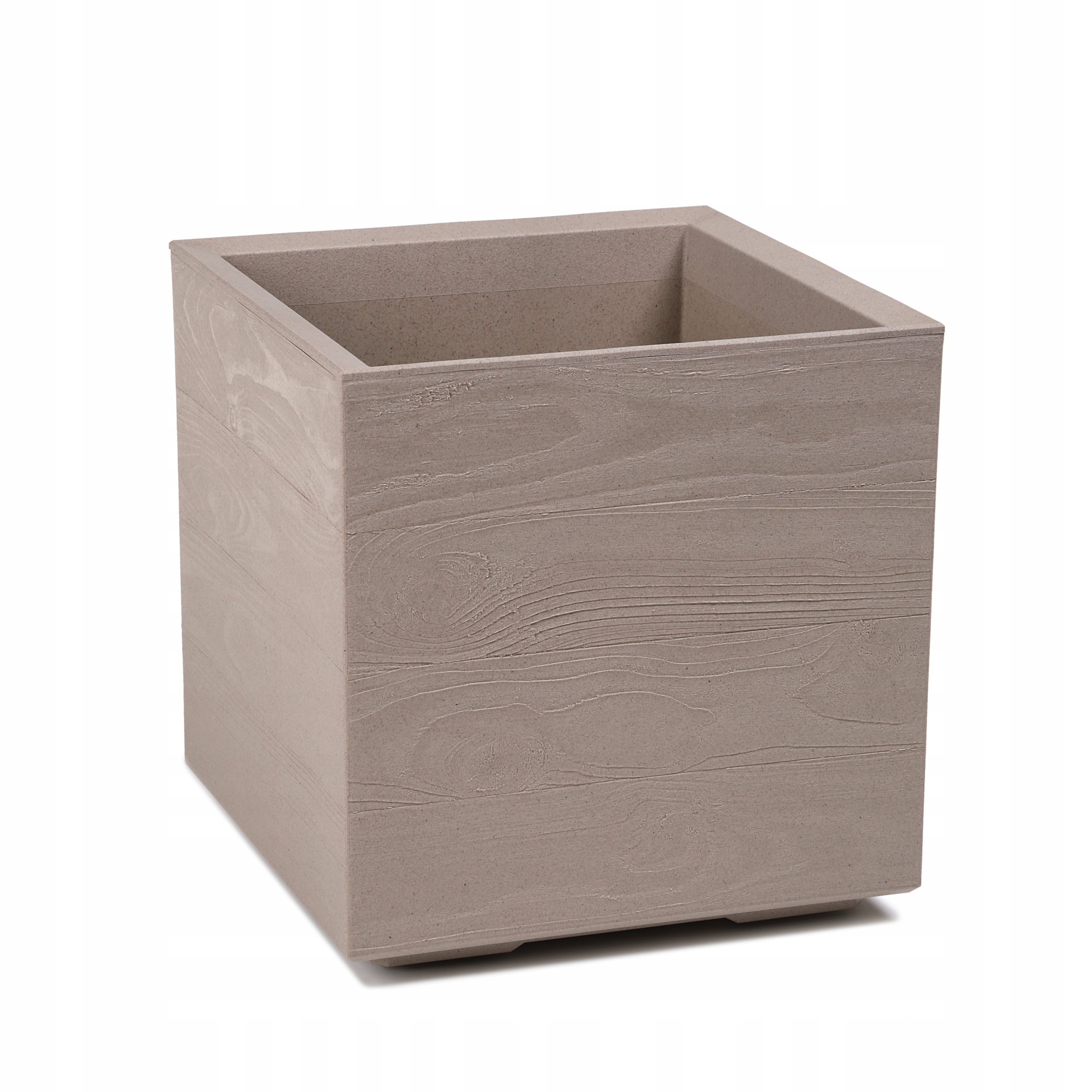 Lamelový kvetináč 39 cm x 39 x 39,4 cm priemer 39 cm plastové odtiene hnedej a béžovej